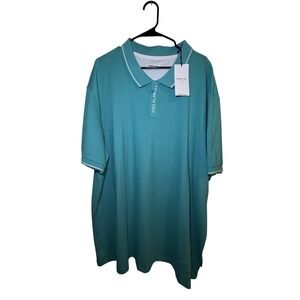 Kenneth Cole New York Deep Aqua Zip Polo Shirt NWT Men's Size 4X $69